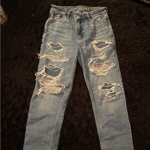 American Eagle Outfitters Blue Distressed Boyfriend Jeans